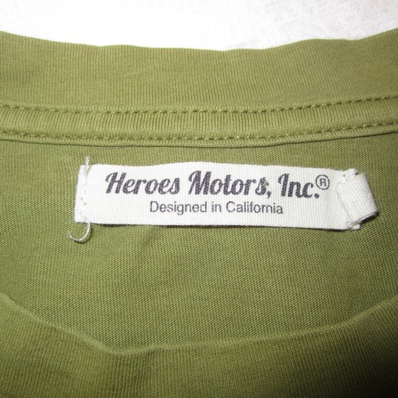GRAPHIC TEE HEROES MOTORS NC, GREEN MOTORCYCLE THEMED, XXL - Picture 4 of 5